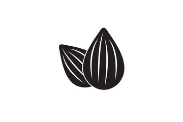 Almond nut icon, almond line icon nut, tasty almond nut icon.