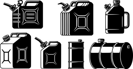 Vintage fuel cans illustration, perfect for retro design and energy concepts
