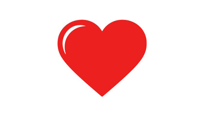 Simple red heart icon isolated on transparent background, Vector