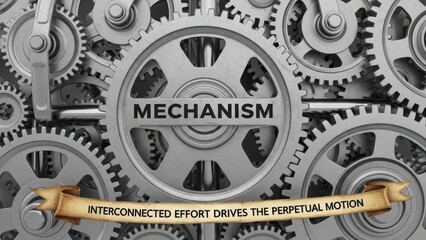 Interconnected Gears Driving a Mechanical System