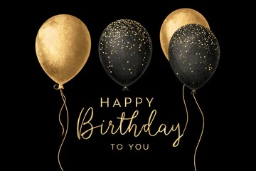 Black and Gold Balloons for Birthday Celebrations