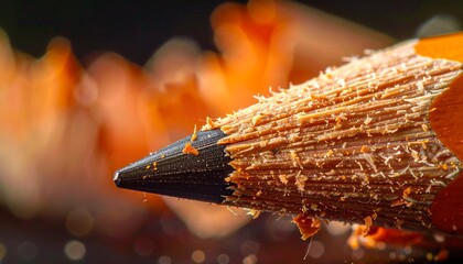 Close-up of a Sharpened Pencil Tip.