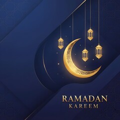 Modern Ramadan Kareem banner with Islamic patterns