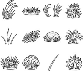 Minimal Grass Icon Set for Nature and Business