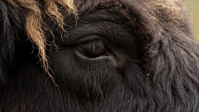 Close up of bison eye.