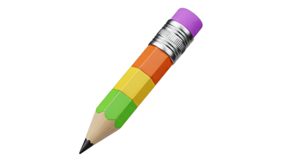 Rainbow Pencil with Purple Eraser