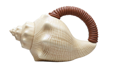 Unique Seashell with Leather Handle