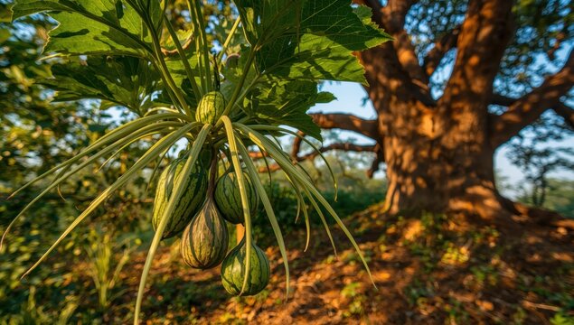 Indian pointed gourd plant