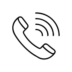Ringing telephone handset icon illustrating an incoming or outgoing call connection