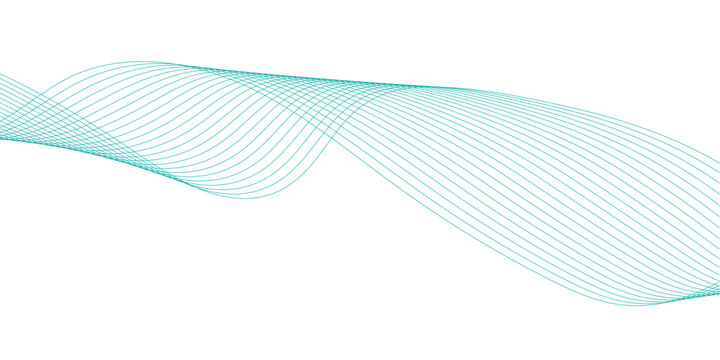 Abstract blue wave background featuring a digital vector illustration of flowing light lines and wavy textures in a modern business design template - Powered by Adobe