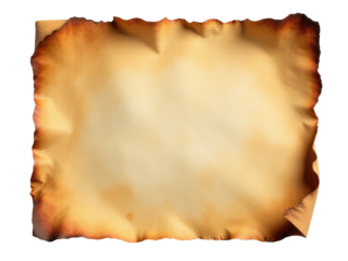 Old paper with a burnt edge, suggesting something has been destroyed or damaged