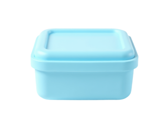 A blue container with a lid on a white background, useful for storing and organizing small items