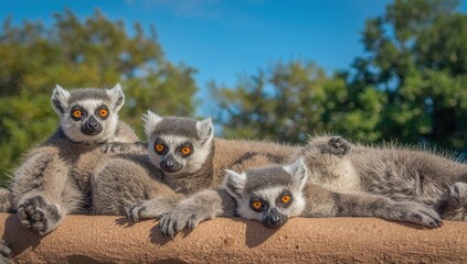 Joyful lemurs bask in the sun: a peek at their natural allure