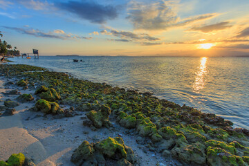 Soft Image of landscape view in Maiga Island during sunset.