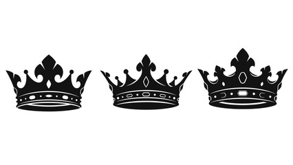 Three Royal Crowns Silhouette Set.