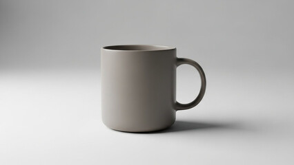 Obraz premium Minimal ceramic coffee mug with handle, matte finish, isolated on neutral background