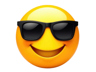 A smiling face wearing sunglasses
