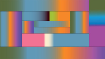 A vibrant and colorful abstract geometric composition with various shapes and hues