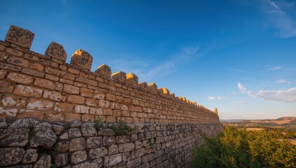 Kocarli's ancient Amyzon ruins stone wall, Aydin, Turkey