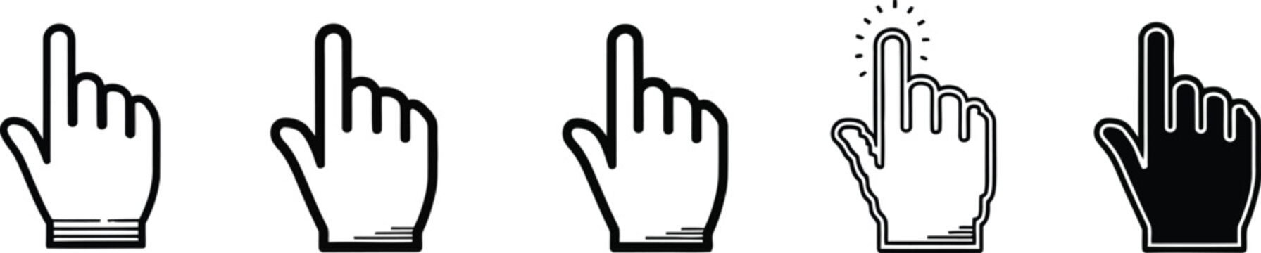 Hand Clicking Cursor Icons