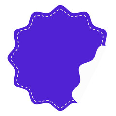 Purple Scalloped Sticker Label
