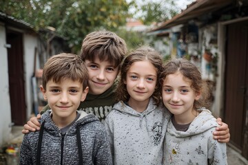 Children friends group from Bosnia and Herzegovina, youth culture