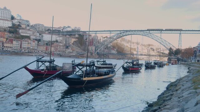 A bridge over the river douro in Porto Portugal