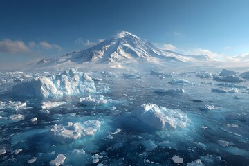 Mount erebus icebergs in antarctica