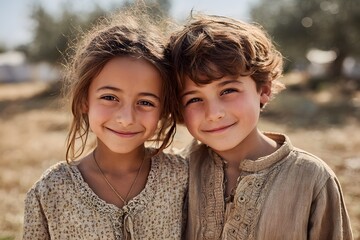 Young children from Palestine Smiling Together