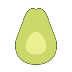 Avocado on white background. Avocado icon or logo vector.