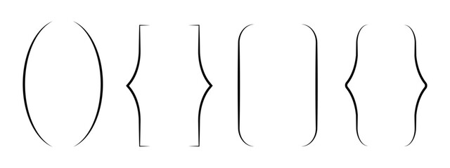 Fototapeta premium Set of text brackets, braces, quote, text box icons