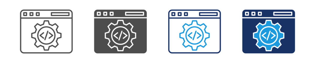 web programing icon set multiple concept
