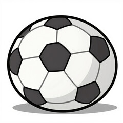 Fototapeta premium Cartoon soccer ball in flat vector style with bold outlines and a soft shadow
