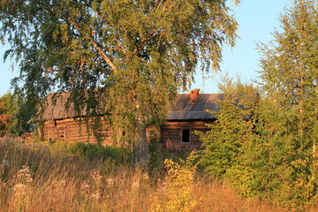 an old uninhabited house in an abandoned village
