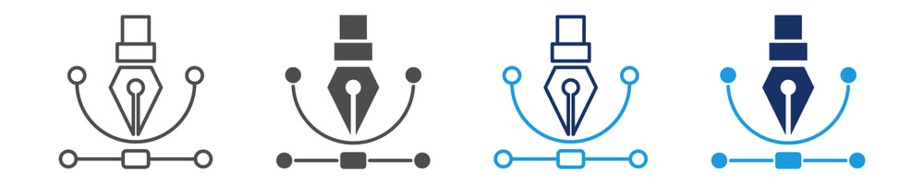 pen tool icon set multiple concept