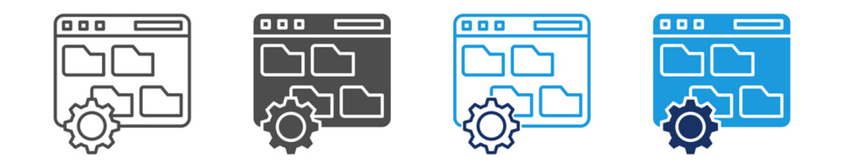 file management icon set multiple concept
