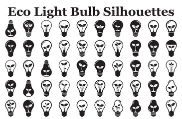 Eco Light Bulb Green Energy Silhouette
