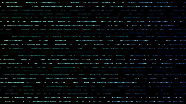 Abstract digital data stream animation with glowing blue lines and dots on black background