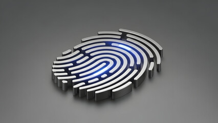 3D Fingerprint Identification Technology Concept.