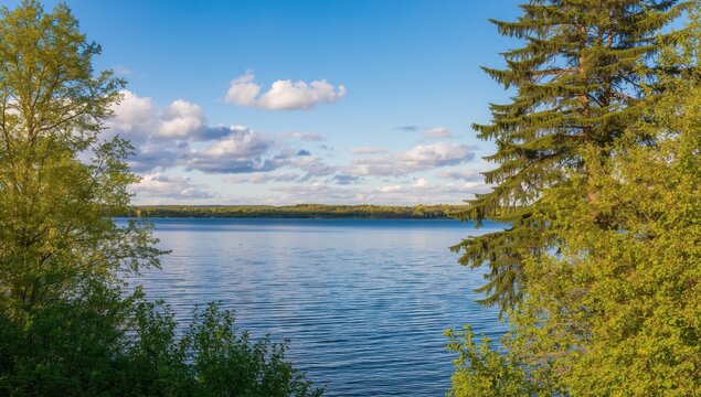 Late spring trees by Lake M&auml;laren. May 2025. Upplands Bro, Stockholm, Sweden