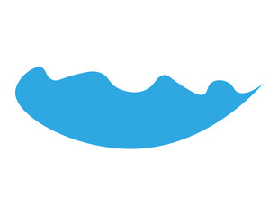 Obraz premium A blue water wave vector illustration features a cartoon whale and fish jumping under a bright sun and sky to create a nature landscape design for an ocean travel logo