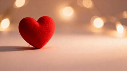 Romantic Red Heart with Bokeh Lights
