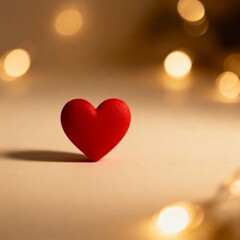 Romantic Red Heart with Bokeh Lights
