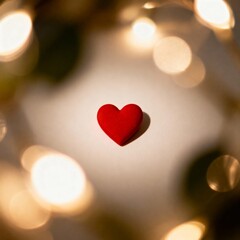 Romantic Red Heart with Bokeh Lights