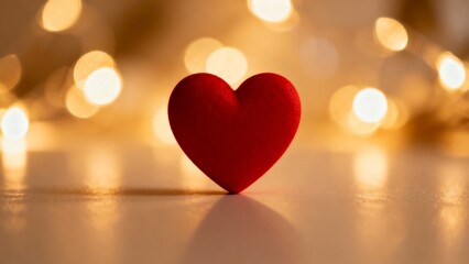 Romantic Red Heart with Bokeh Lights