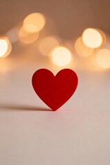 Romantic Red Heart with Bokeh Lights