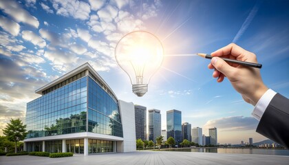 A visual metaphor showing how ideas evolve into real successful businesses.