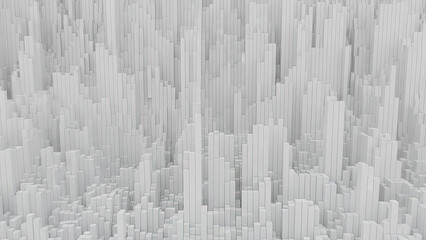 Clean white rectangular blocks creating a geometric texture. data or architectural