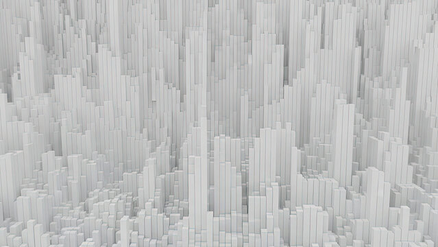 Clean white rectangular blocks creating a geometric texture. data or architectural