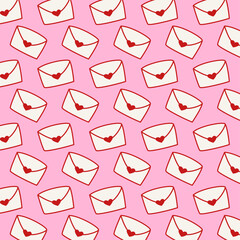 Love letters envelope valentine day pattern banner design vector